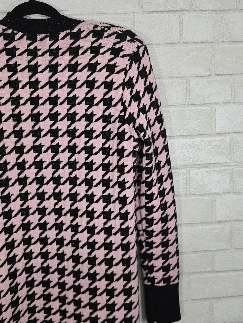 EXPRESS Metallic Houndstooth Print Duster Cardigan
